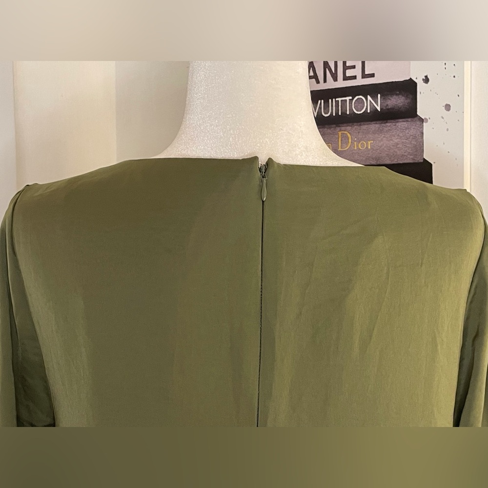 Venus Long Bell Sleeves Mini Dress Olive Green Size Medium - Picture 7 of 15